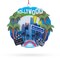 Palm Trees and Film Reel Los Angeles, California Resin Christmas Ornament